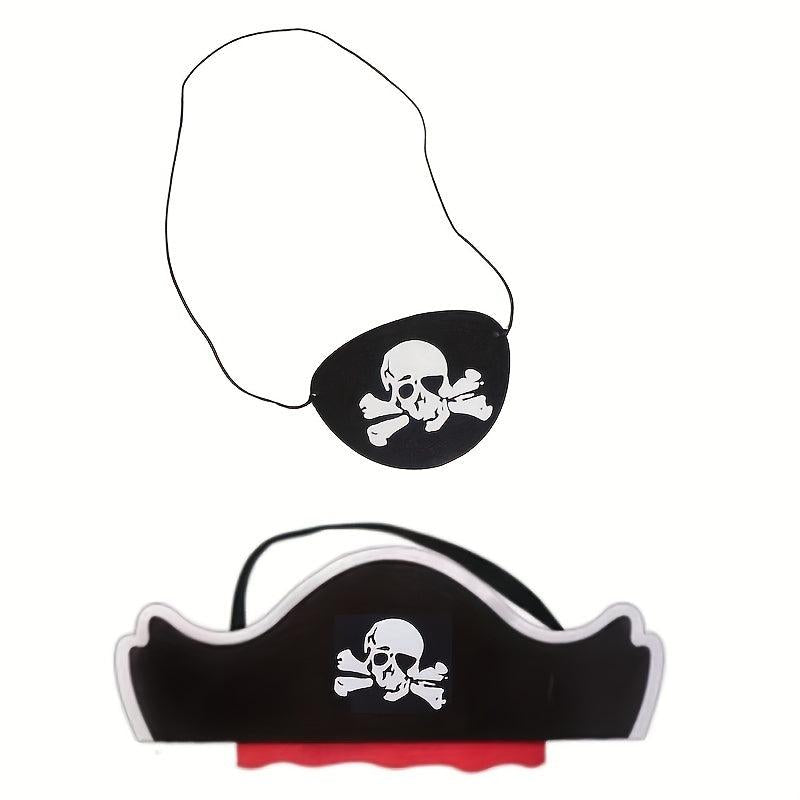 Pirate Eye Mask & Hat Set Skull Pattern Cosplay Props