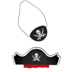 Pirate Eye Mask & Hat Set Skull Pattern Cosplay Props