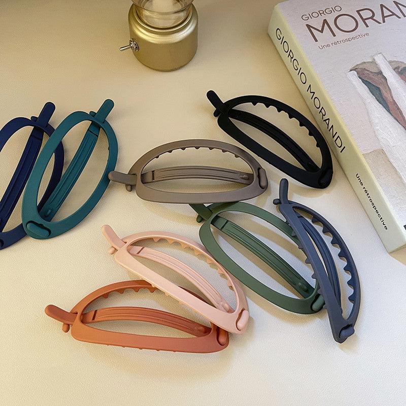 Plastic Buckle Hairpin Women Oval Hair Clips Barrettes