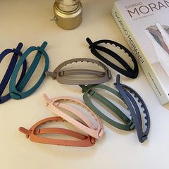 Plastic Buckle Hairpin Women Oval Hair Clips Barrettes
