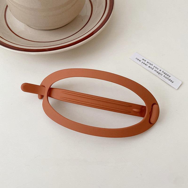 Plastic Buckle Hairpin Women Oval Hair Clips Barrettes