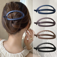 Plastic Buckle Hairpin Women Oval Hair Clips Barrettes