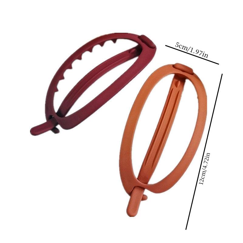Plastic Buckle Hairpin Women Oval Hair Clips Barrettes