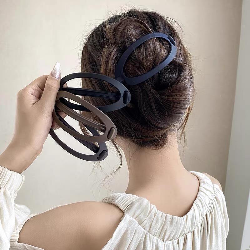 Plastic Buckle Hairpin Women Oval Hair Clips Barrettes