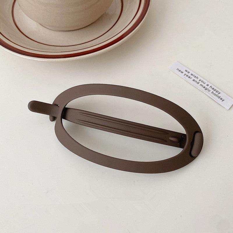 Plastic Buckle Hairpin Women Oval Hair Clips Barrettes