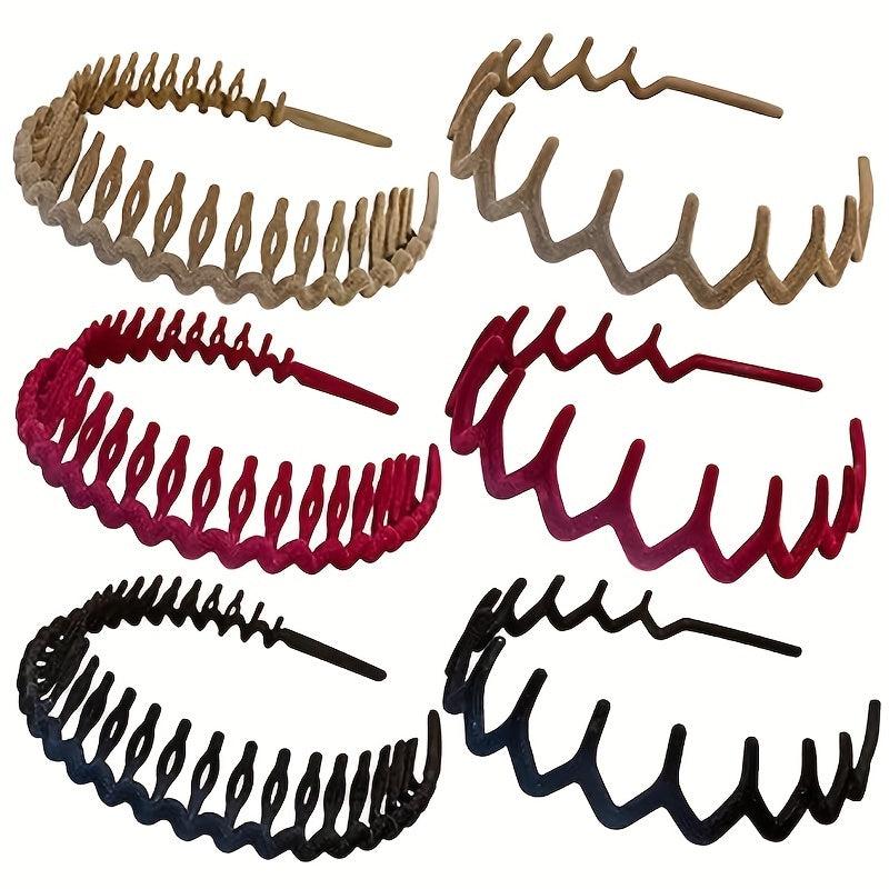 6pcs Flocked Head Hoops Hair Accessories for Women