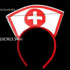 Nurse Hat Headband Red Cross Halloween Party Supplies