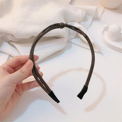 PU Leather Hairbands Women's Cross Knot Wide Headband Bowknot