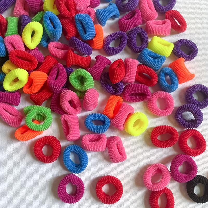 100pcs Neon Thumb Seamless Hair Ropes Decorative Hair Rings