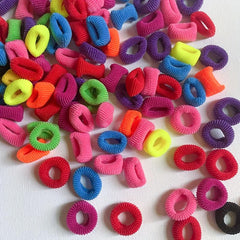 100pcs Neon Thumb Seamless Hair Ropes Decorative Hair Rings