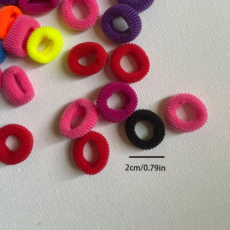 100pcs Neon Thumb Seamless Hair Ropes Decorative Hair Rings