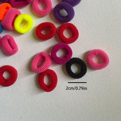 100pcs Neon Thumb Seamless Hair Ropes Decorative Hair Rings