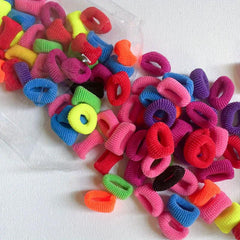 100pcs Neon Thumb Seamless Hair Ropes Decorative Hair Rings