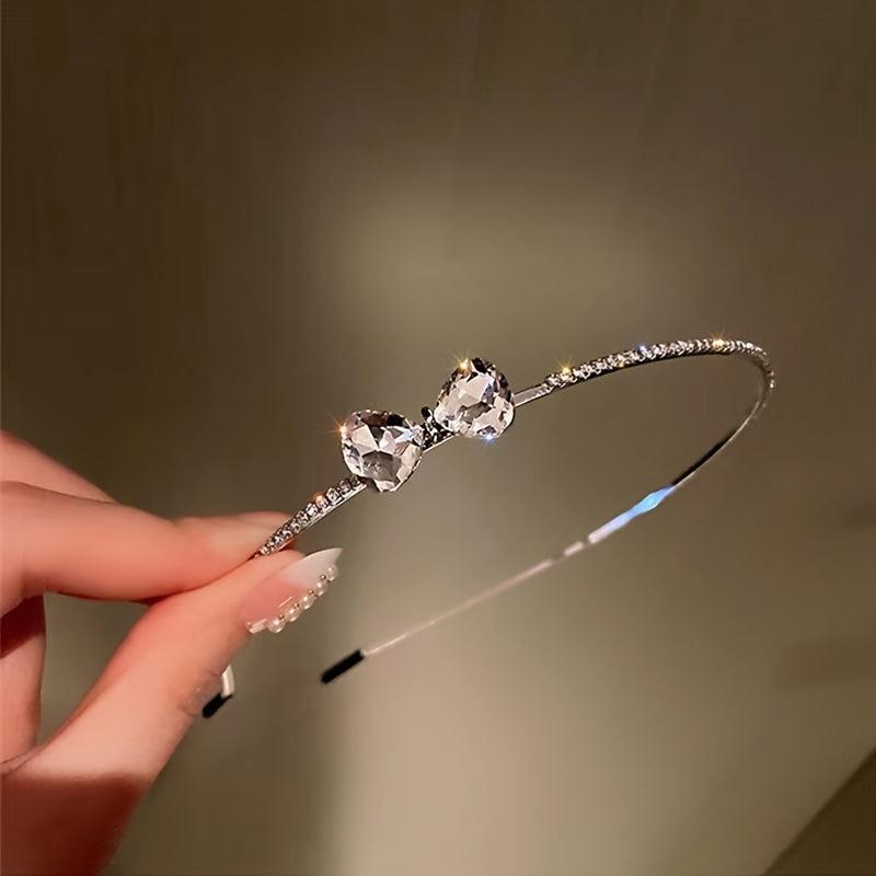 Rhinestone Bow Metal Headband Hair Accessory
