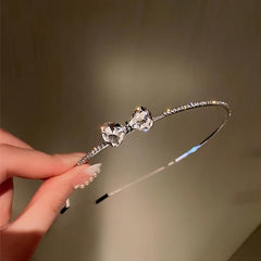 Rhinestone Bow Metal Headband Hair Accessory