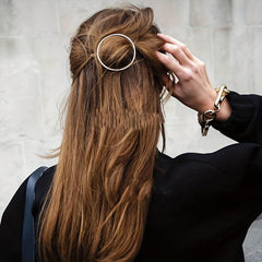 Round Hair Jewelry Metal Circle Hair Clips Wedding Party