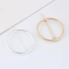 Round Hair Jewelry Metal Circle Hair Clips Wedding Party