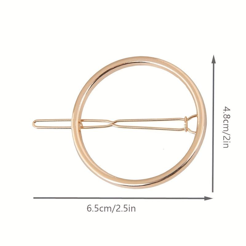 Round Hair Jewelry Metal Circle Hair Clips Wedding Party
