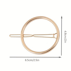 Round Hair Jewelry Metal Circle Hair Clips Wedding Party