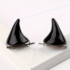 4pcs Halloween Devil's Corner Earrings & Hair Clips Costume Hair Clips
