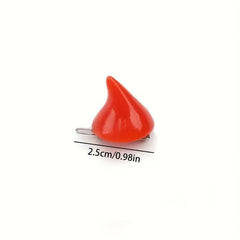 4pcs Halloween Devil's Corner Earrings & Hair Clips Costume Hair Clips