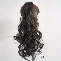 Clip on Ponytail Long Curly Hair Women Gradient Natural