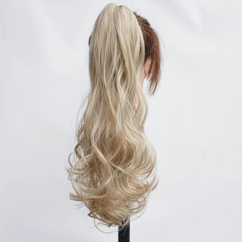 Clip on Ponytail Long Curly Hair Women Gradient Natural