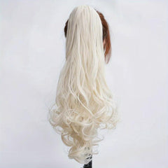 Clip on Ponytail Long Curly Hair Women Gradient Natural