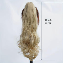 Clip on Ponytail Long Curly Hair Women Gradient Natural