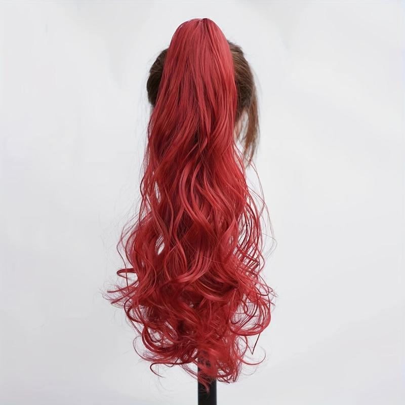 Clip on Ponytail Long Curly Hair Women Gradient Natural