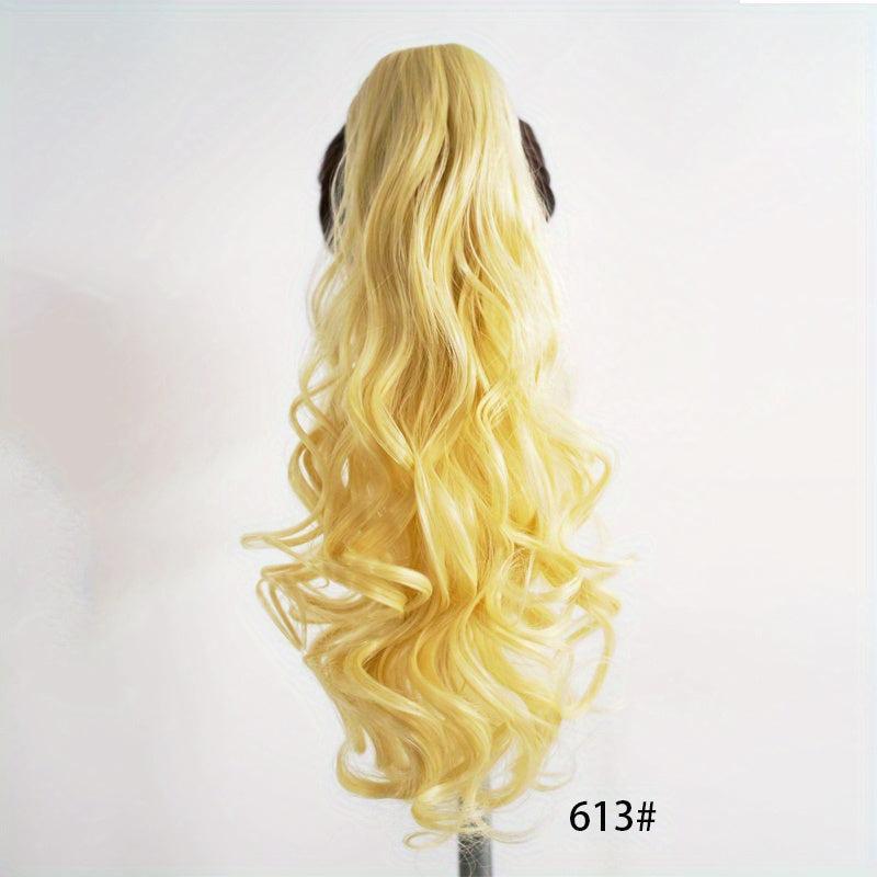 Clip on Ponytail Long Curly Hair Women Gradient Natural