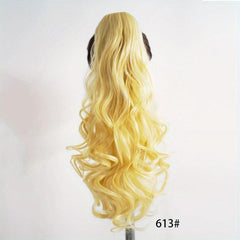 Clip on Ponytail Long Curly Hair Women Gradient Natural