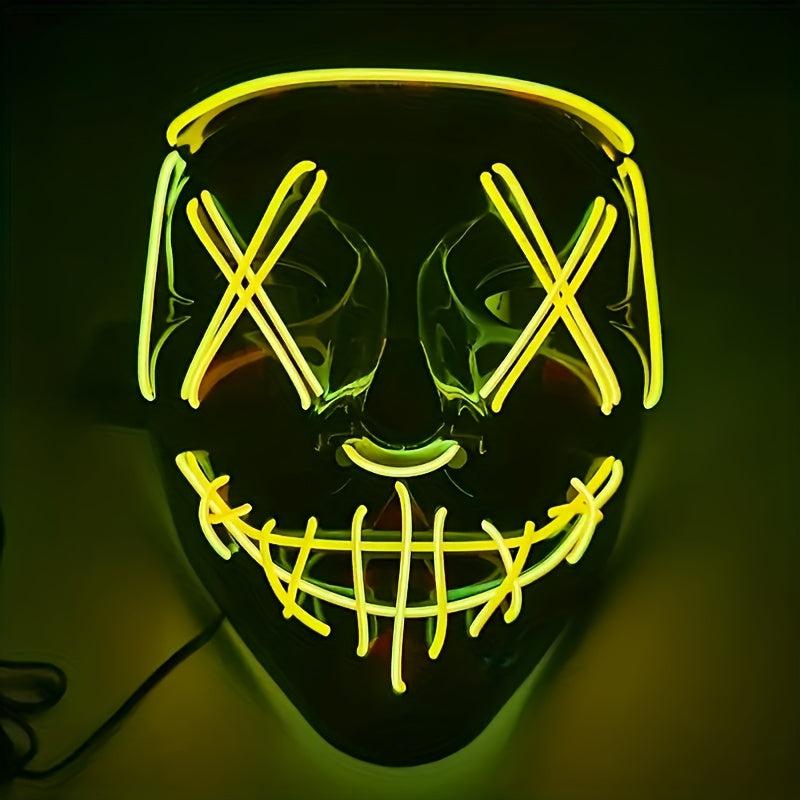 Men's Halloween LED Light-Up Mask V Belt Grimace Prop
