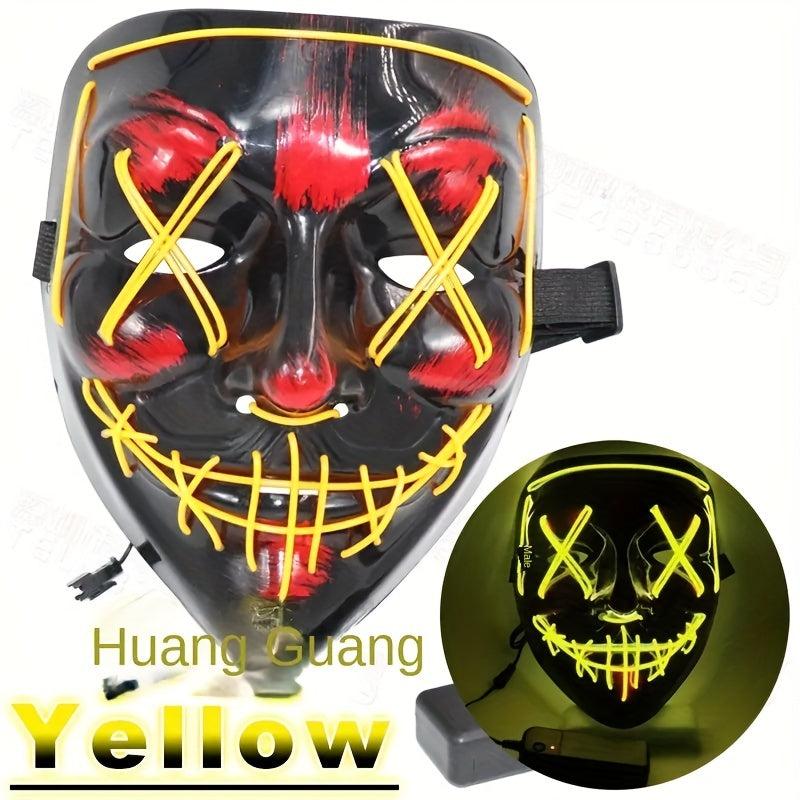 Men's Halloween LED Light-Up Mask V Belt Grimace Prop