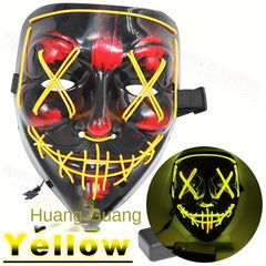 Men's Halloween LED Light-Up Mask V Belt Grimace Prop