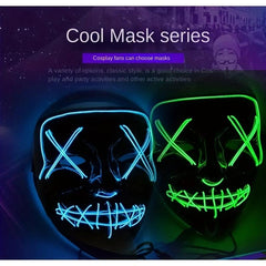 Men's Halloween LED Light-Up Mask V Belt Grimace Prop