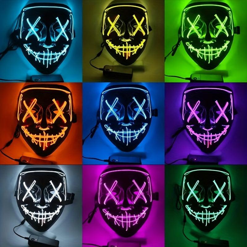 Men's Halloween LED Light-Up Mask V Belt Grimace Prop
