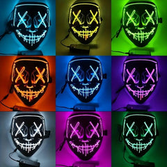 Men's Halloween LED Light-Up Mask V Belt Grimace Prop