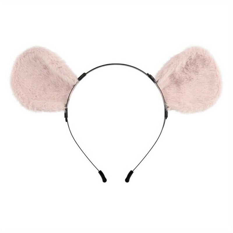 Grey Mouse Ears Hair Hoops Hamster Tail Set Cosplay Accessories