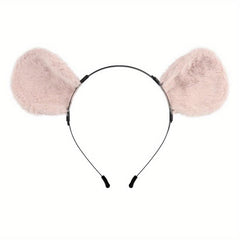 Grey Mouse Ears Hair Hoops Hamster Tail Set Cosplay Accessories