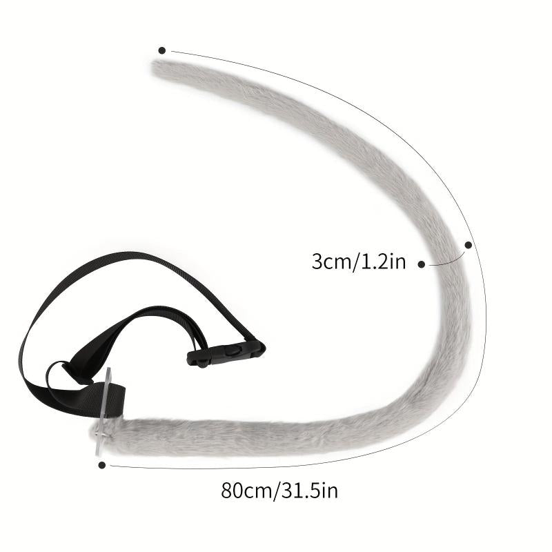 Grey Mouse Ears Hair Hoops Hamster Tail Set Cosplay Accessories