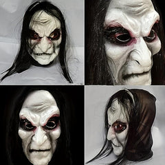 Men's Horror Devil Mask Long Hair Scary Costume Halloween Cosplay Prop