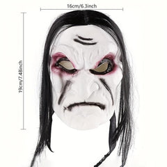 Men's Horror Devil Mask Long Hair Scary Costume Halloween Cosplay Prop