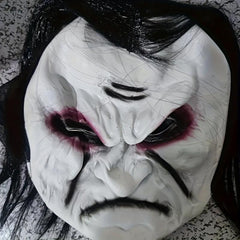 Men's Horror Devil Mask Long Hair Scary Costume Halloween Cosplay Prop