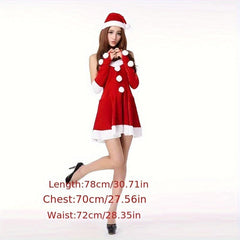Christmas Dress Set Santa Claus Hat & Dress Costume