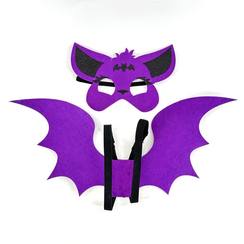 Halloween Bat Wings & Mask Set Cosplay Costume Props Party Decors