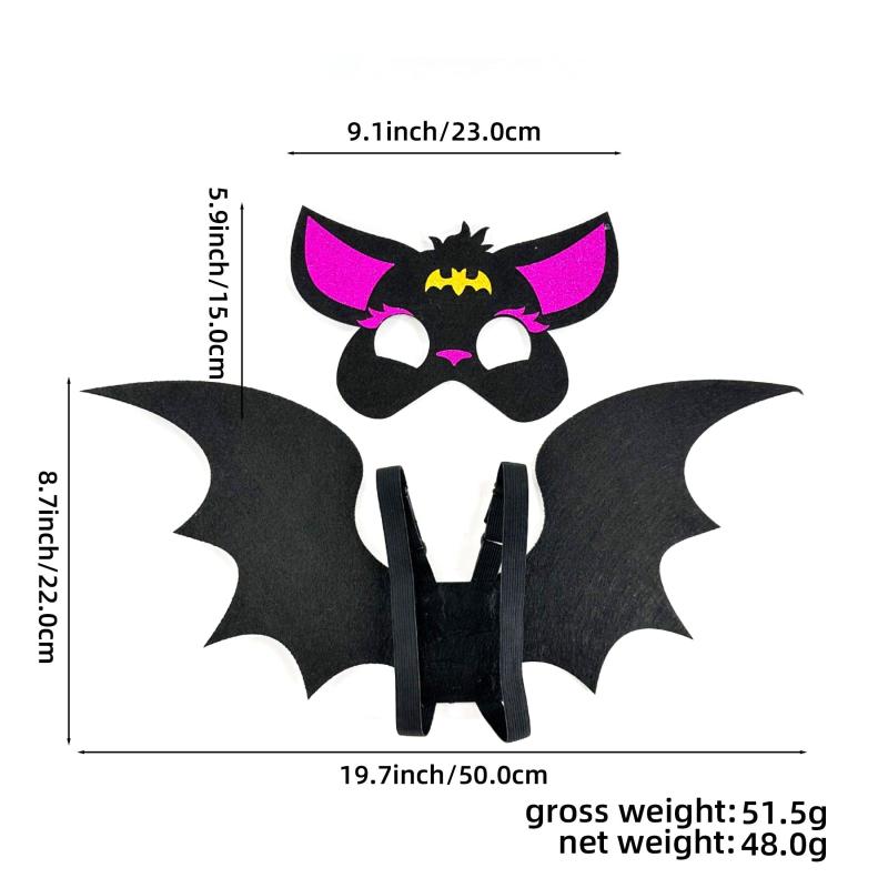 Halloween Bat Wings & Mask Set Cosplay Costume Props Party Decors