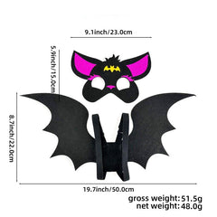 Halloween Bat Wings & Mask Set Cosplay Costume Props Party Decors