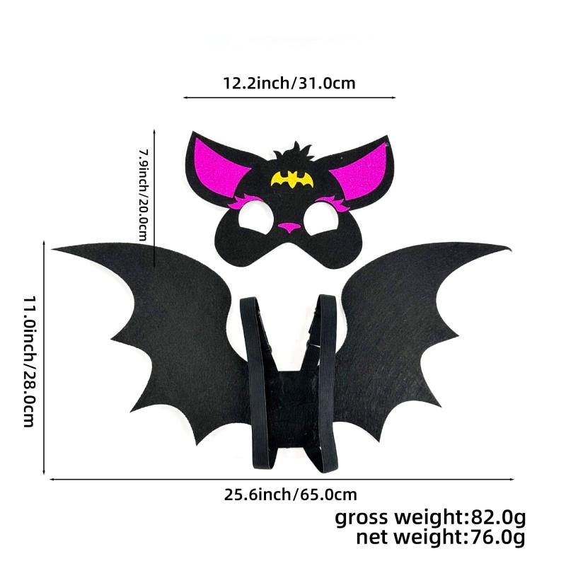 Halloween Bat Wings & Mask Set Cosplay Costume Props Party Decors