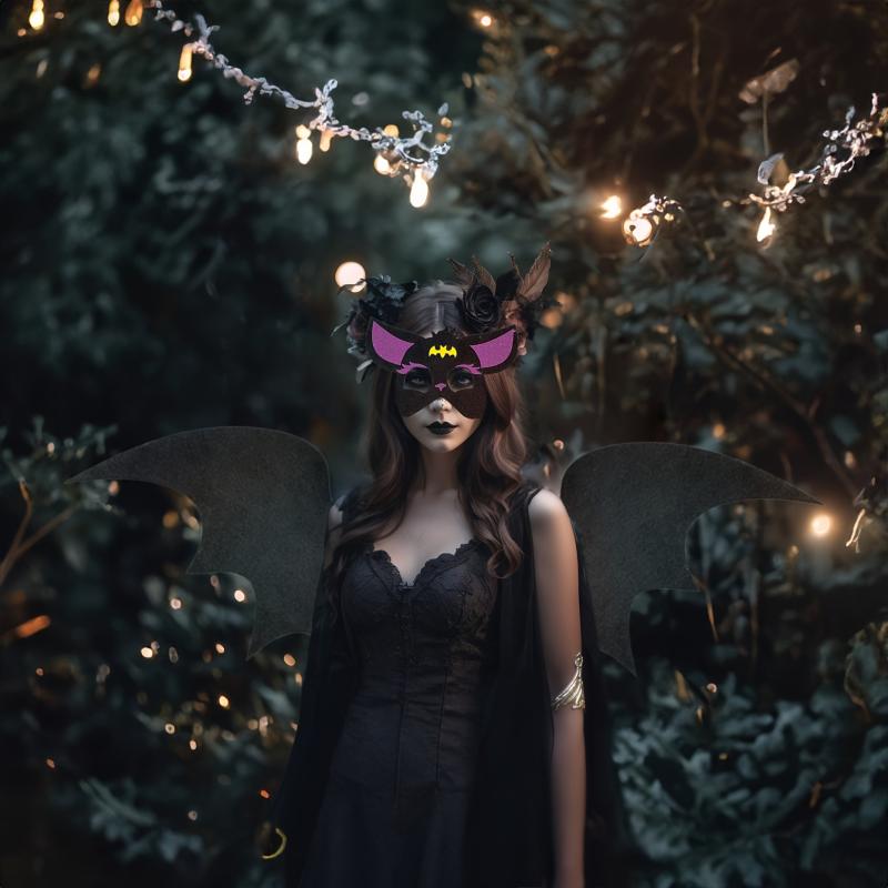 Halloween Bat Wings & Mask Set Cosplay Costume Props Party Decors